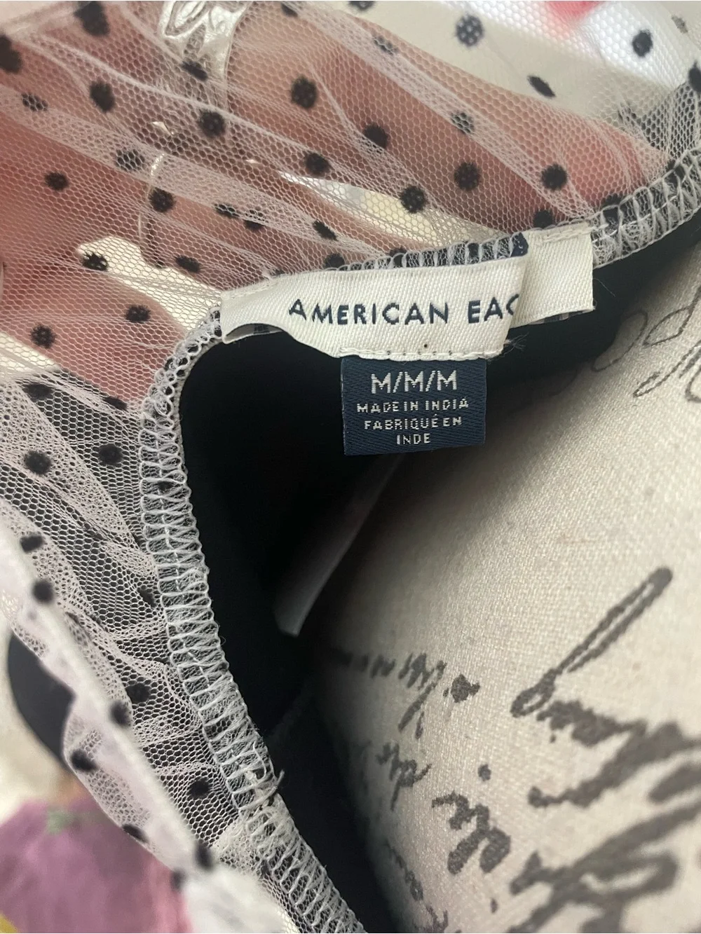 NWT American Eagle Polka Dot Mesh Mini Dress | Size Medium 🖤🤍 - Picture 9 of 13